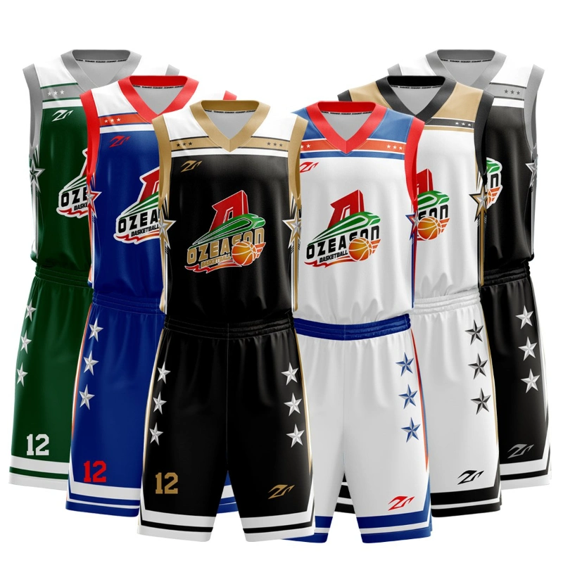 Customize Youth Basketball Jersey Reversible Mesh Basketball Team Practice Uniform Sets