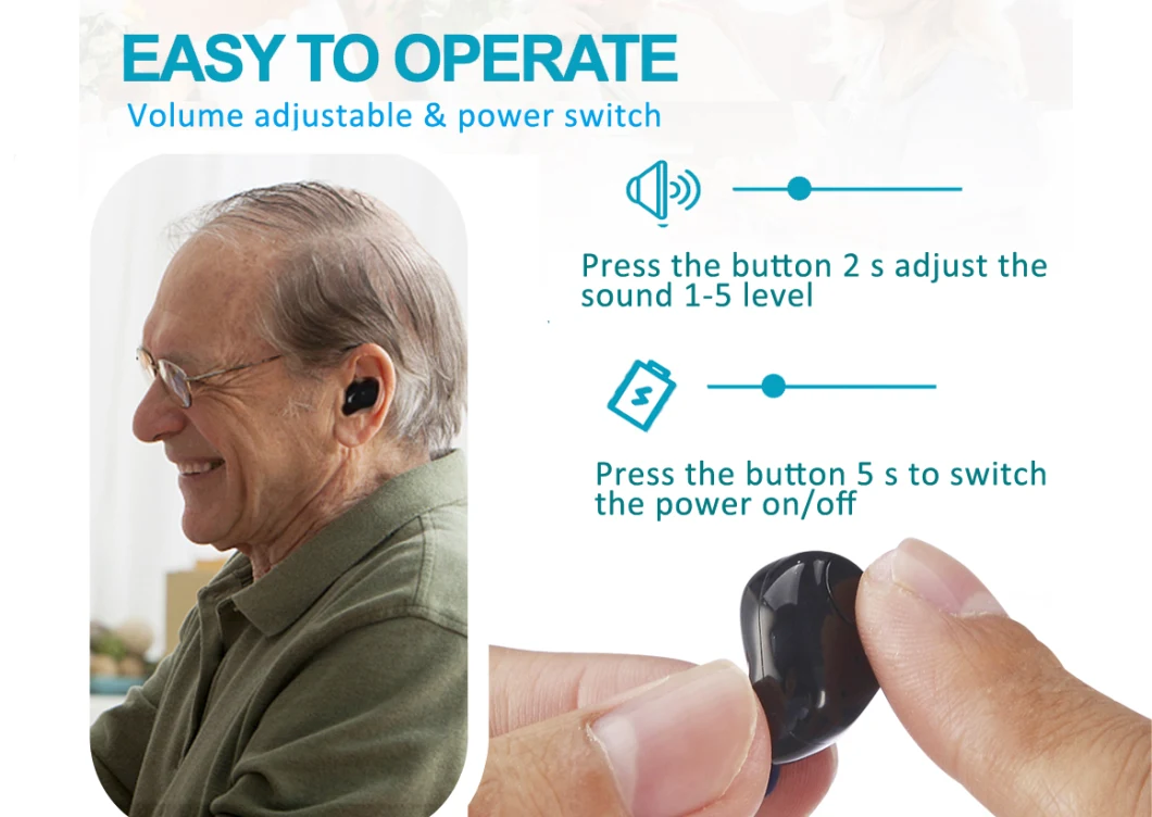 Rechargeable Hearing Aid Mini Bluetooth Non-Programmable Analog Voice Hearing Aid Hearing Aid Adult Elderly Deaf Hearing Aid Products