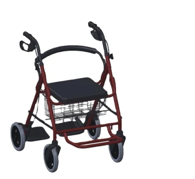 Aide à la marche pliable légère en aluminium pour personnes âgées handicapées avec panier et repose-pieds