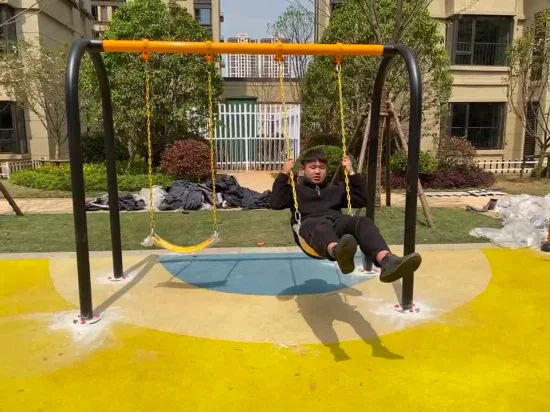 Balançoire en acier galvanisée en métal de terrain de jeu extérieur d'enfants pour le parc d'attractions