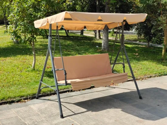 Balançoire de terrasse extérieure, balançoire avec coussin amovible et cadre en acier enduit de poudre résistant aux intempéries, convient pour terrasse, jardin, bord de piscine, balcon,